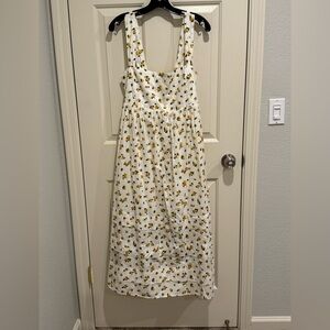 J. Crew White and Yellow Floral Dress